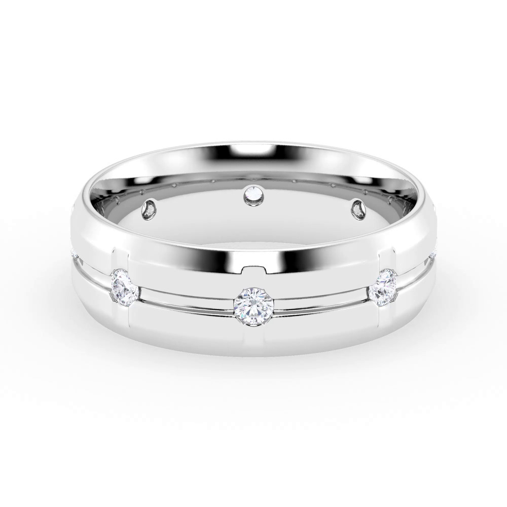 360 degree view of Grooved Lab Diamond Eternity Band (7mm)