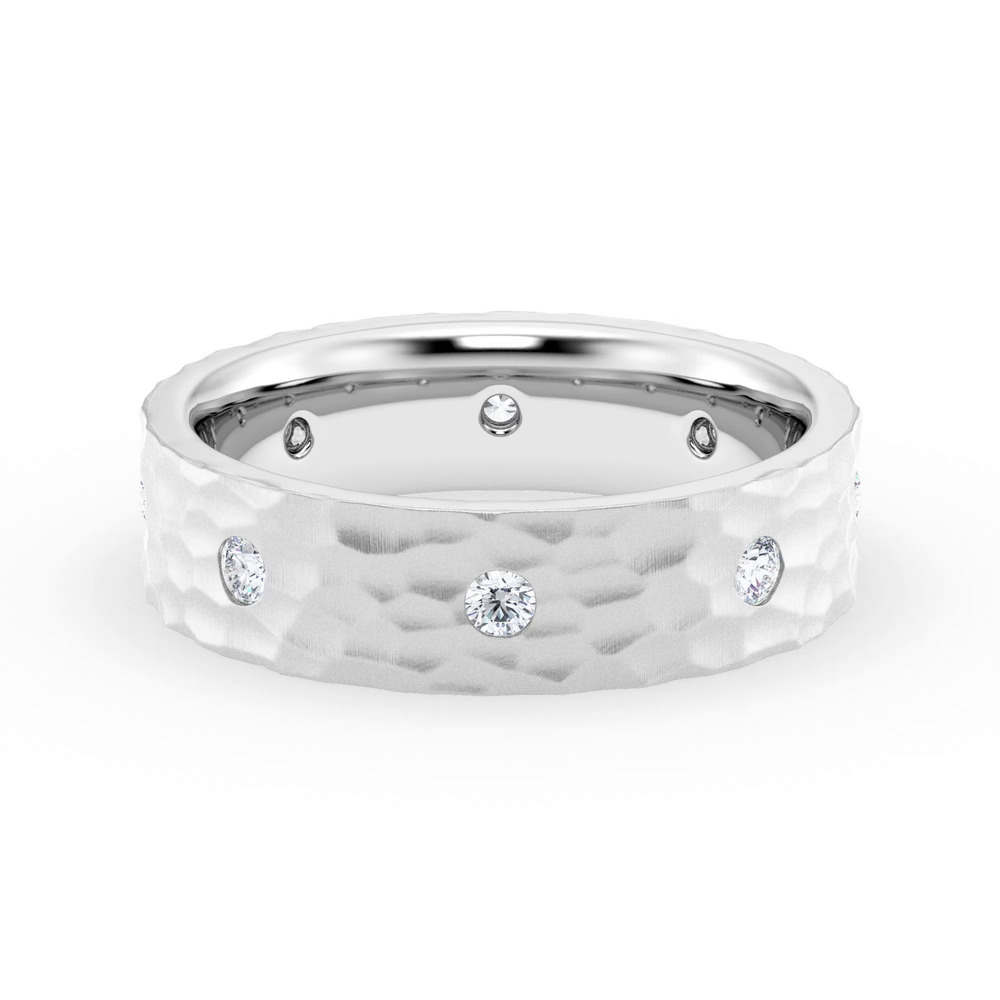 360 degree view of Hammered Diamond Lab Eternity Band (6mm)