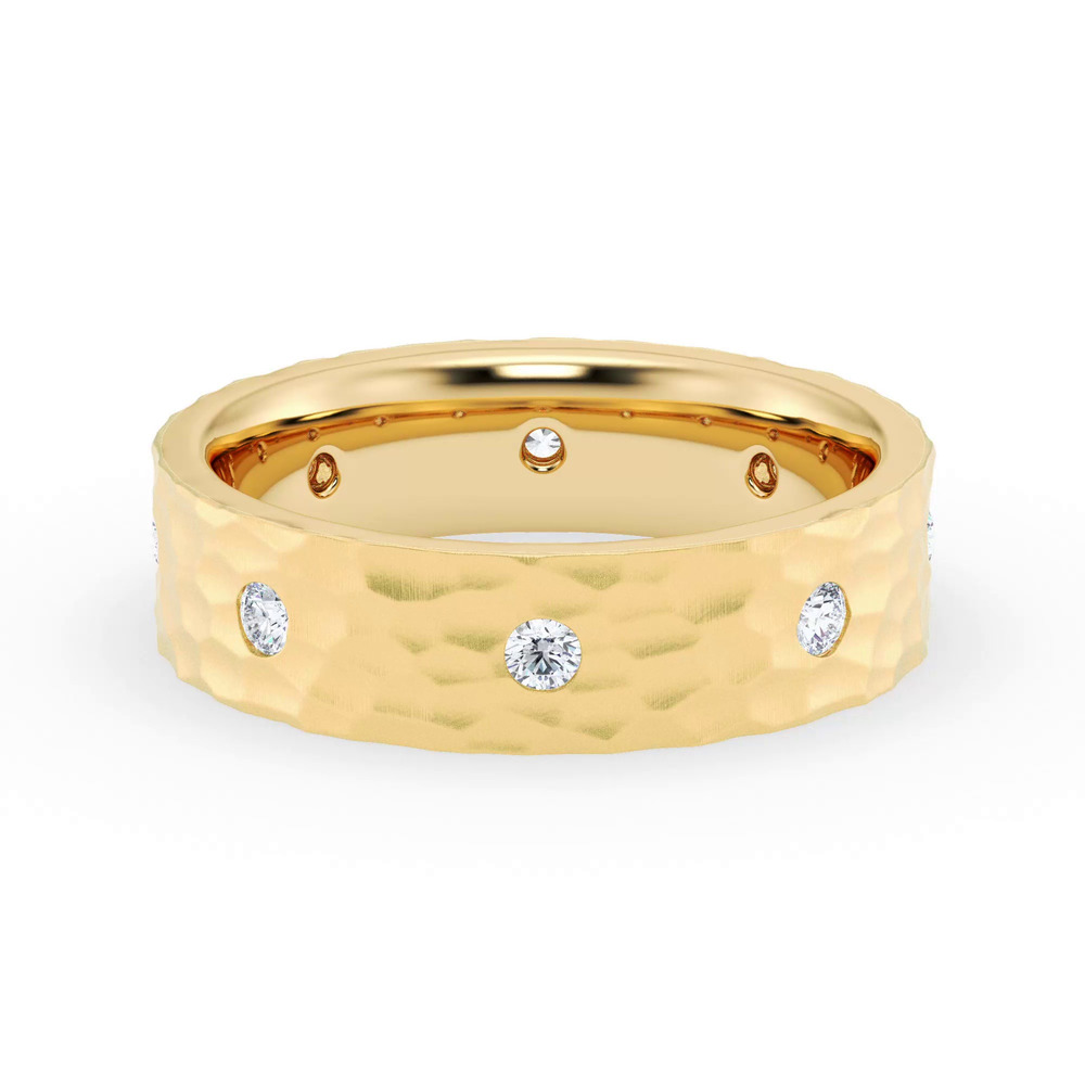 360 degree view of Hammered Diamond Lab Eternity Band (6mm)