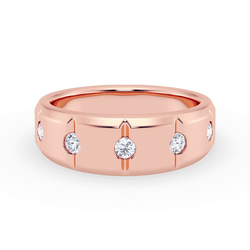 360 degree view of Grooved Tapered Lab Diamond Band (7mm)