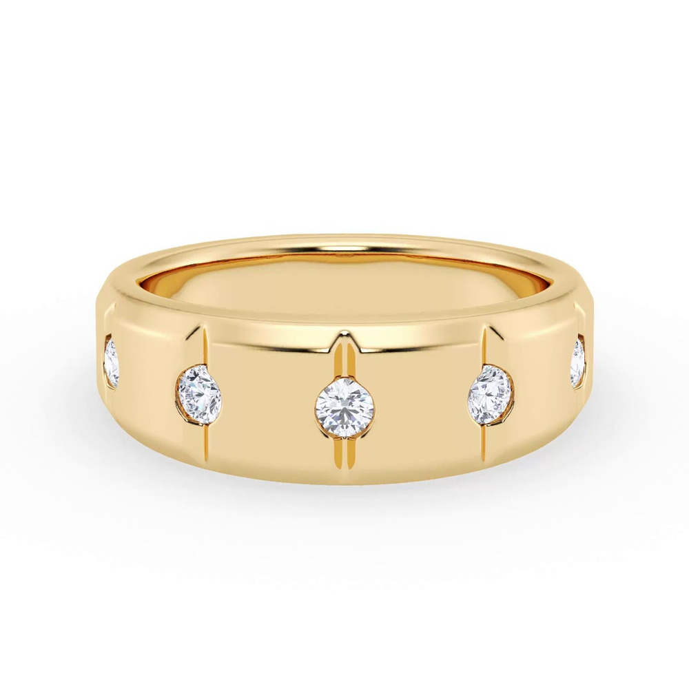 360 degree view of Grooved Tapered Lab Diamond Band (7mm)