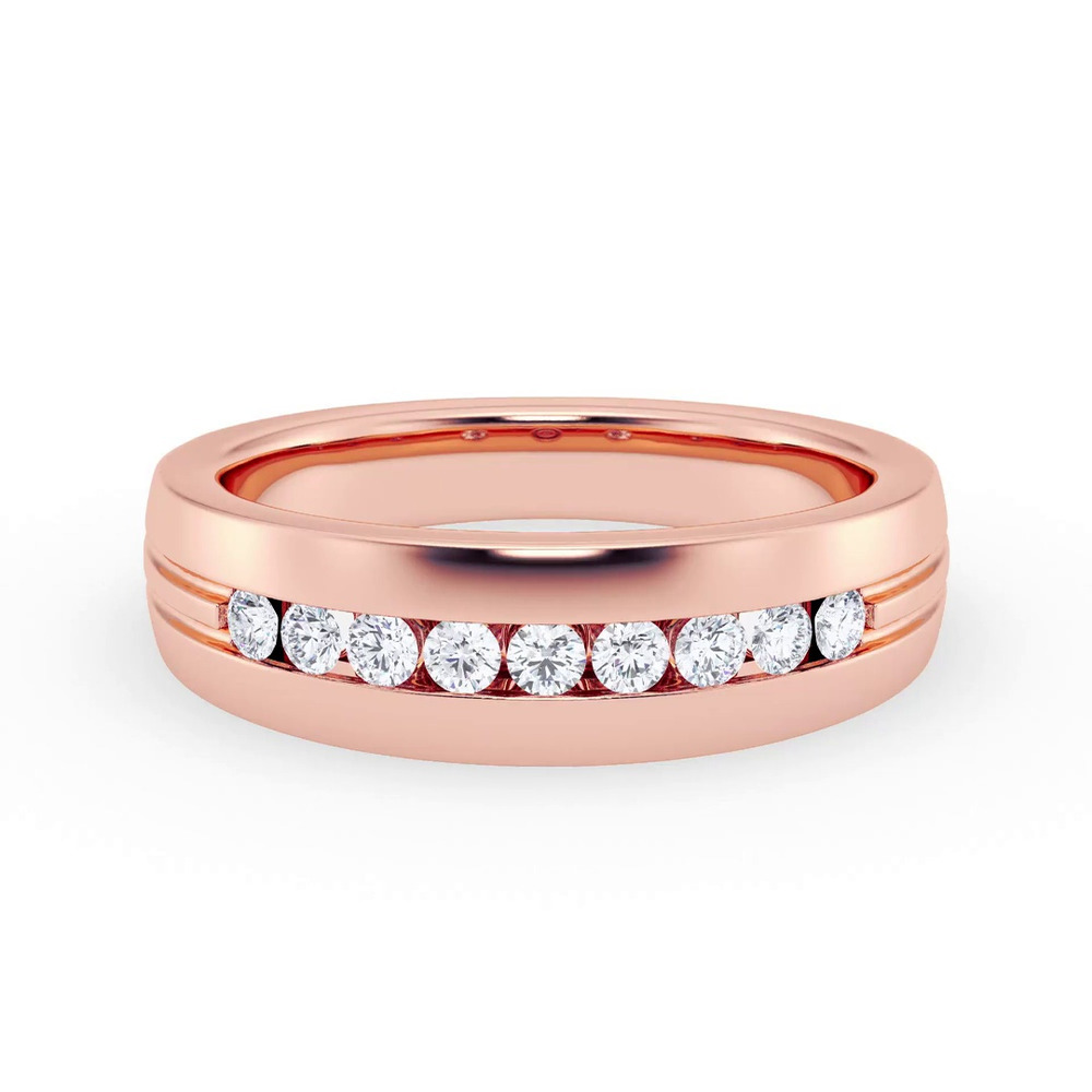 360 degree view of Channel-Set Grooved Lab Diamond Band (6.4mm)
