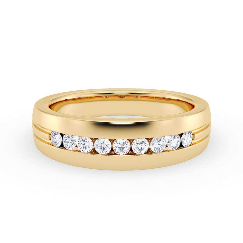 360 degree view of Channel-Set Grooved Lab Diamond Band (6.4mm)