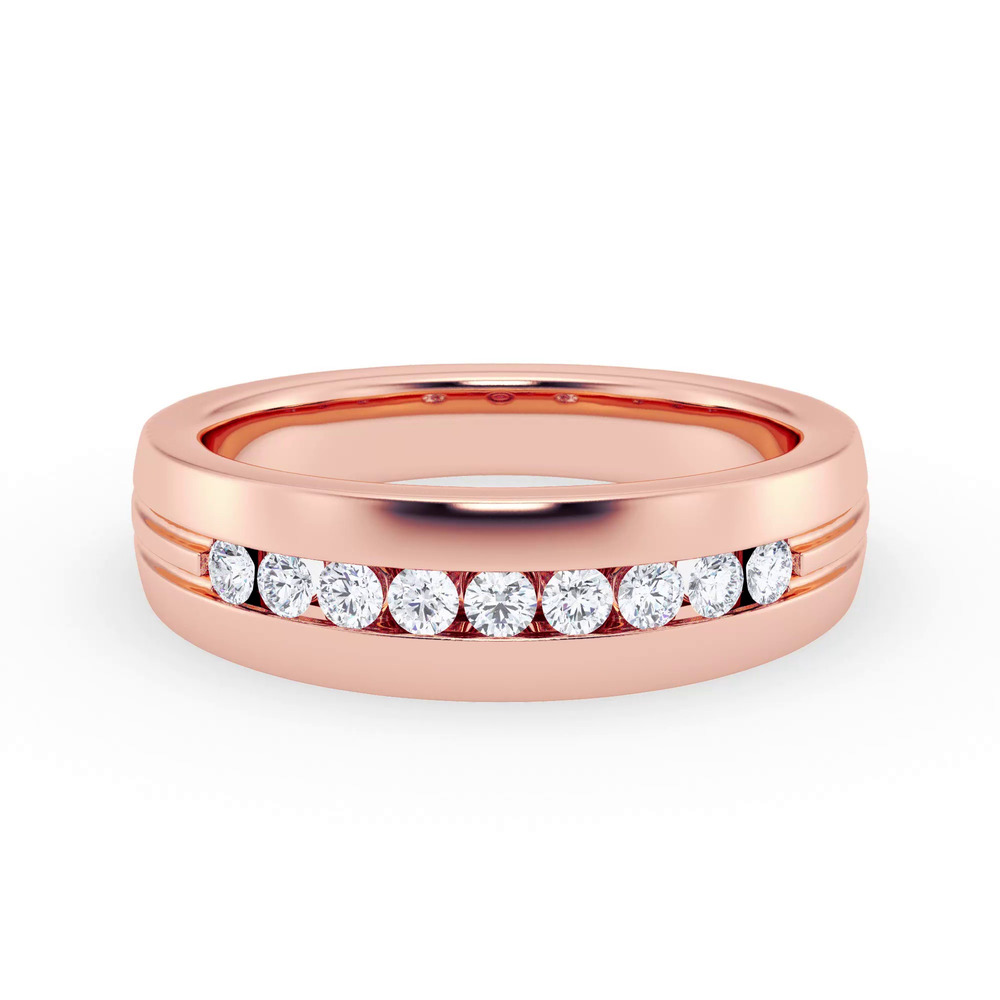360 degree view of Channel-Set Grooved Lab Diamond Band (6.4mm)