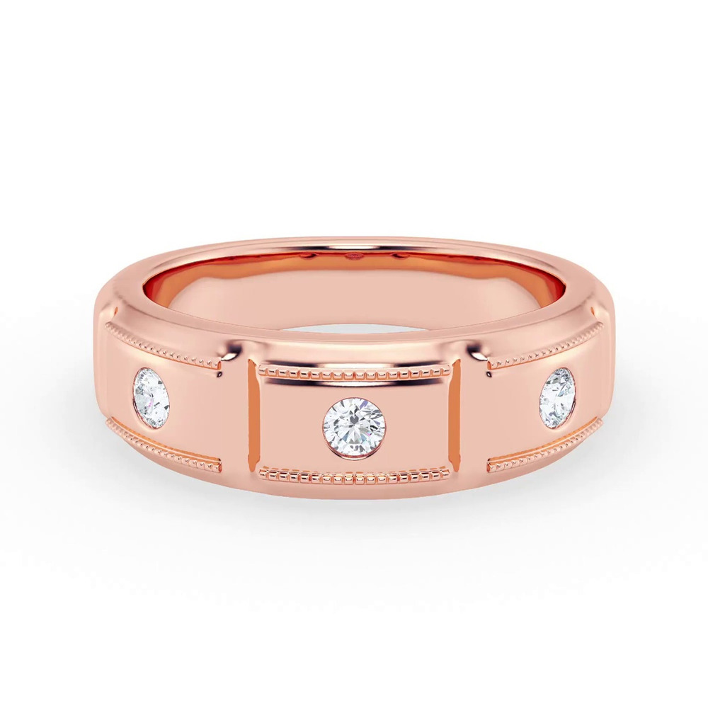 360 degree view of Milgrain Brick Lab Diamond Band (7.00mm)