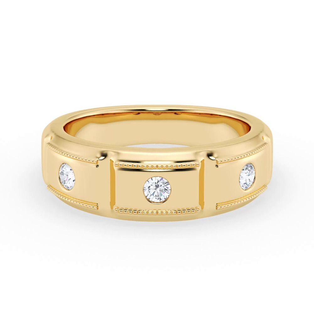 360 degree view of Milgrain Brick Lab Diamond Band (7.00mm)