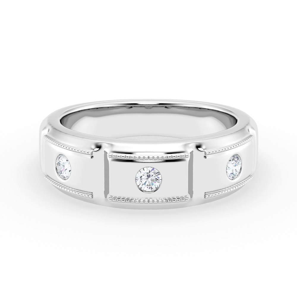 360 degree view of Milgrain Brick Lab Diamond Band (7.00mm)