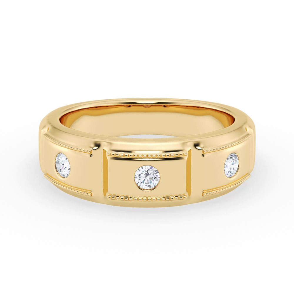 360 degree view of Milgrain Brick Lab Diamond Band (7.00mm)