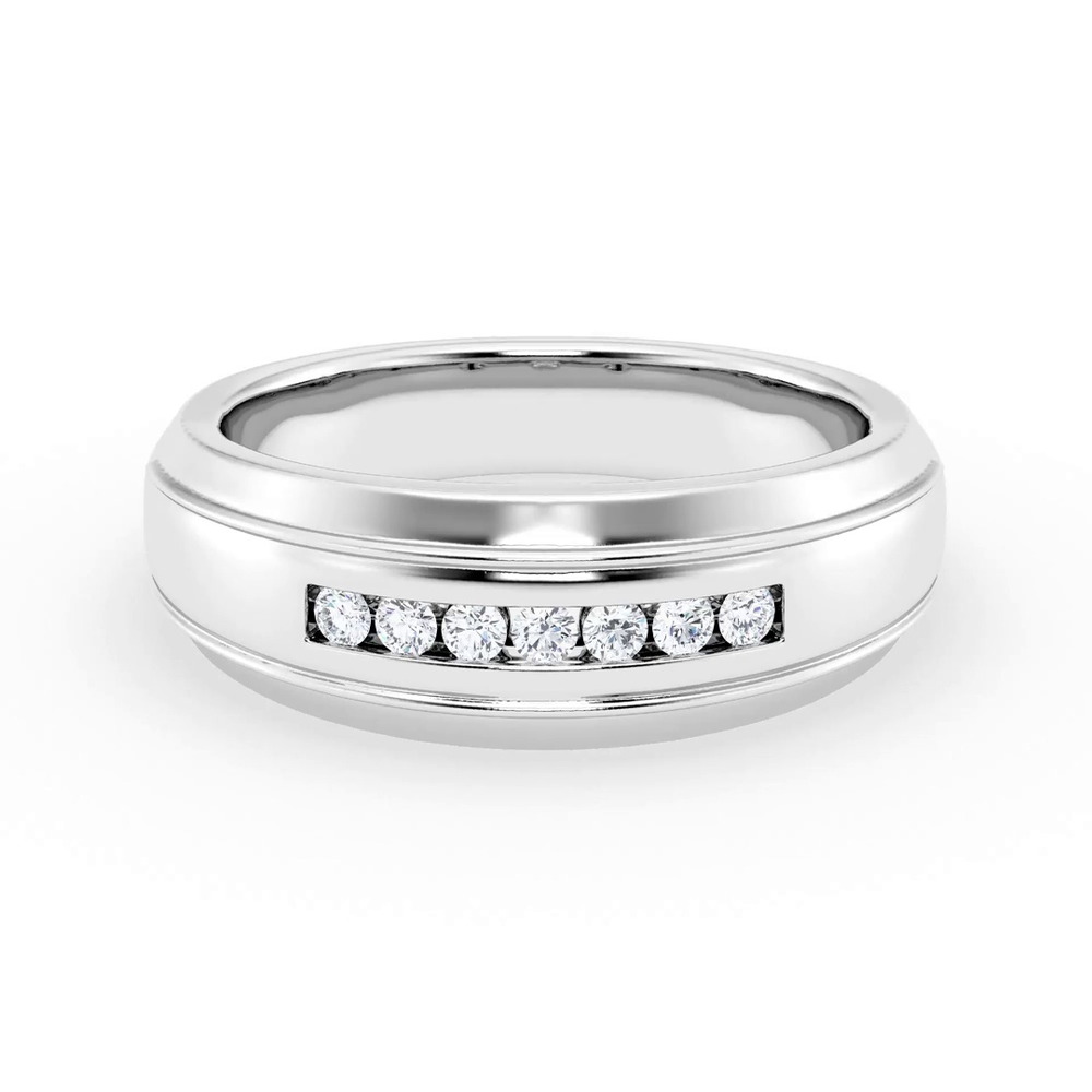 360 degree view of Grooved Channel-Set Lab Diamond Band (7.5mm)