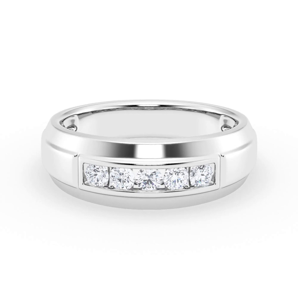360 degree view of Raised Channel-Set Lab Diamond Band (7mm)