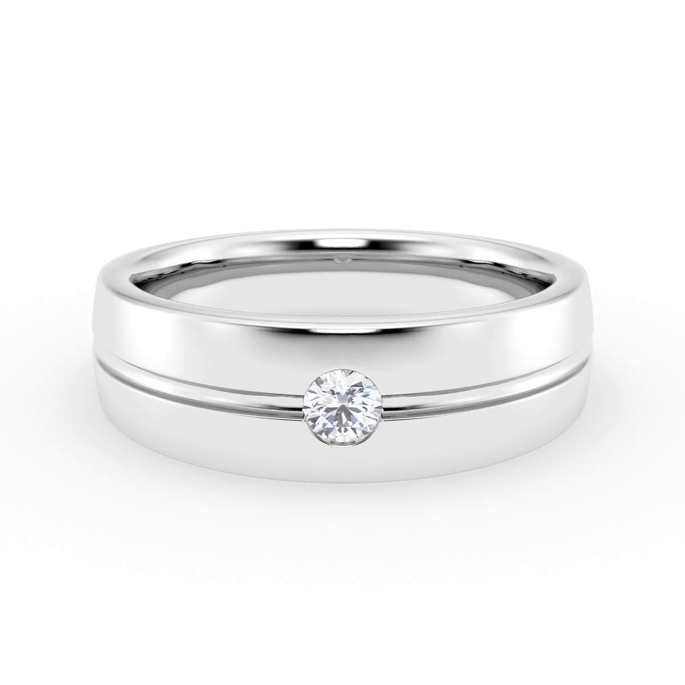 360 degree view of Grooved Lab Diamond Solitaire Band (7mm)