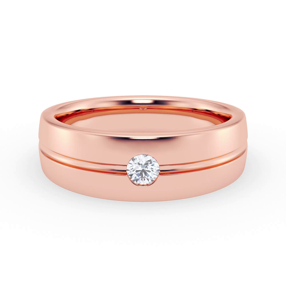 360 degree view of Grooved Lab Diamond Solitaire Band (7mm)