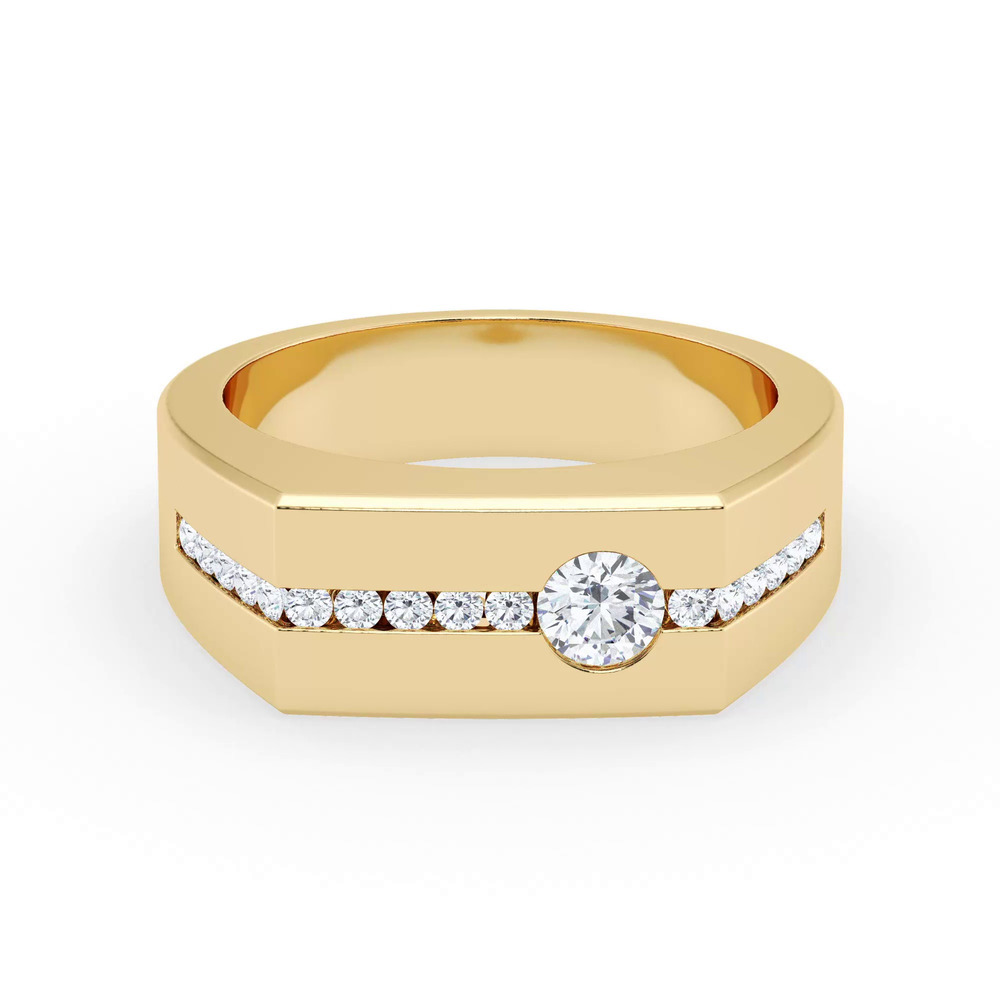 360 degree view of Angled Pavé Lab Diamond Band (7.5mm)