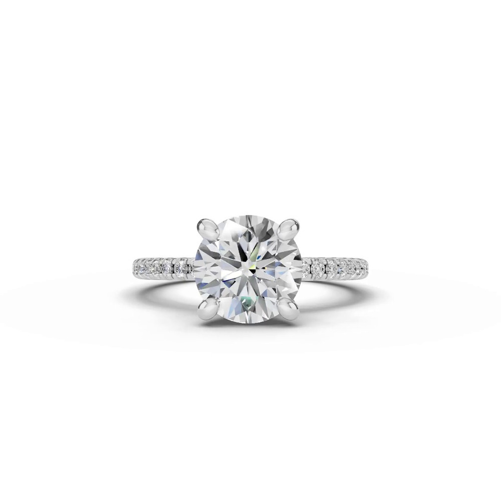360 degree view of Signature Hearts & Arrows Hidden Halo Pavé Lab Engagement Ring (1/4ct. tw.)