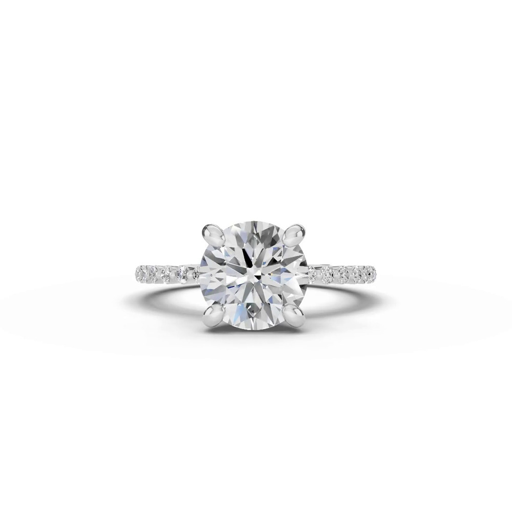 360 degree view of Tradition Pavé Lab Shared Prong Engagement Ring (1/5ct. tw.)