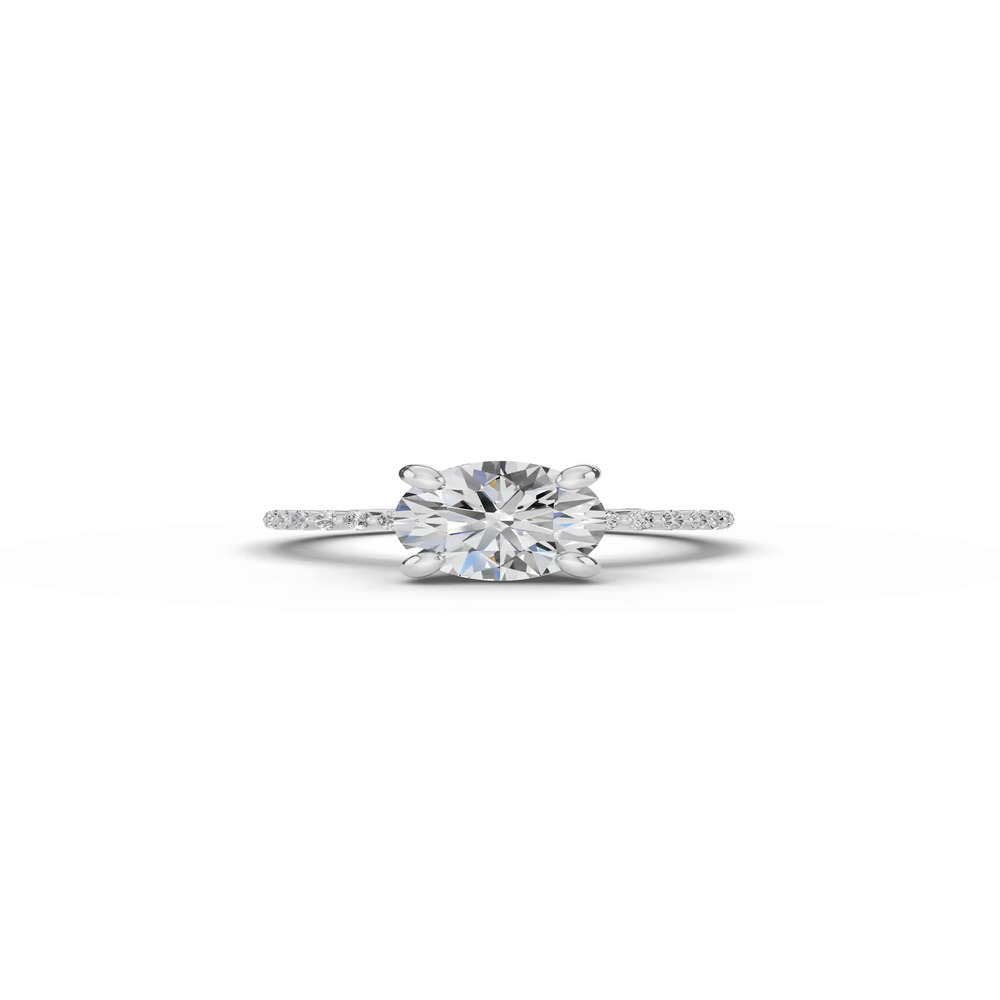 360 degree view of Tradition Pavé Lab Shared Prong Hidden Halo Engagement Ring (.30ct. tw.)