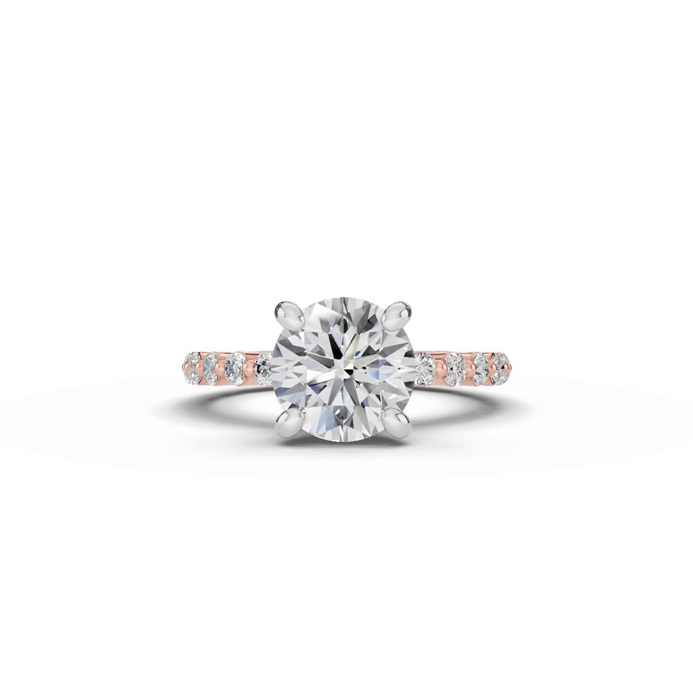 360 degree view of Signature Hearts & Arrows Hidden Halo Shared Prong Lab Engagement Ring (.60ct. tw.)