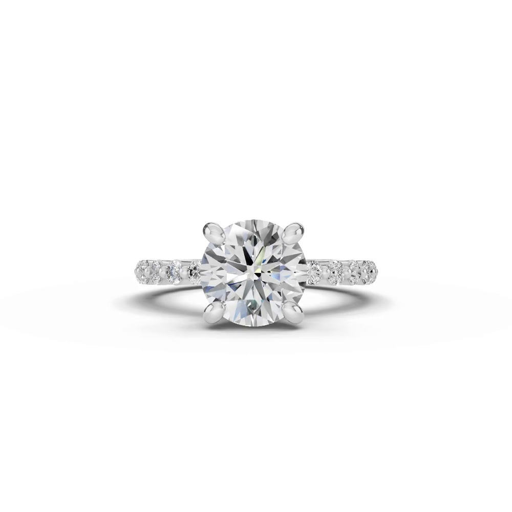 360 degree view of Signature Hearts & Arrows Hidden Halo Shared Prong Lab Engagement Ring (.60ct. tw.)