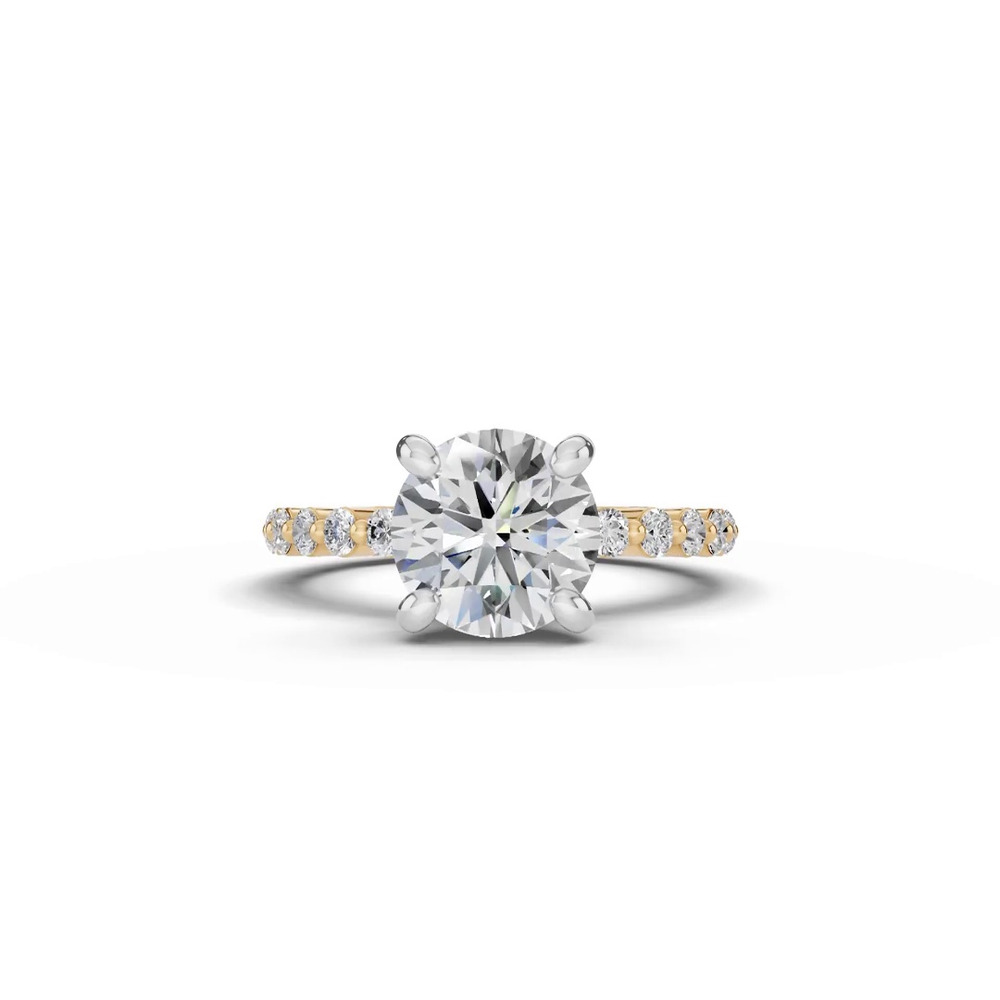 360 degree view of Signature Hearts & Arrows Hidden Halo Shared Prong Lab Engagement Ring (.60ct. tw.)