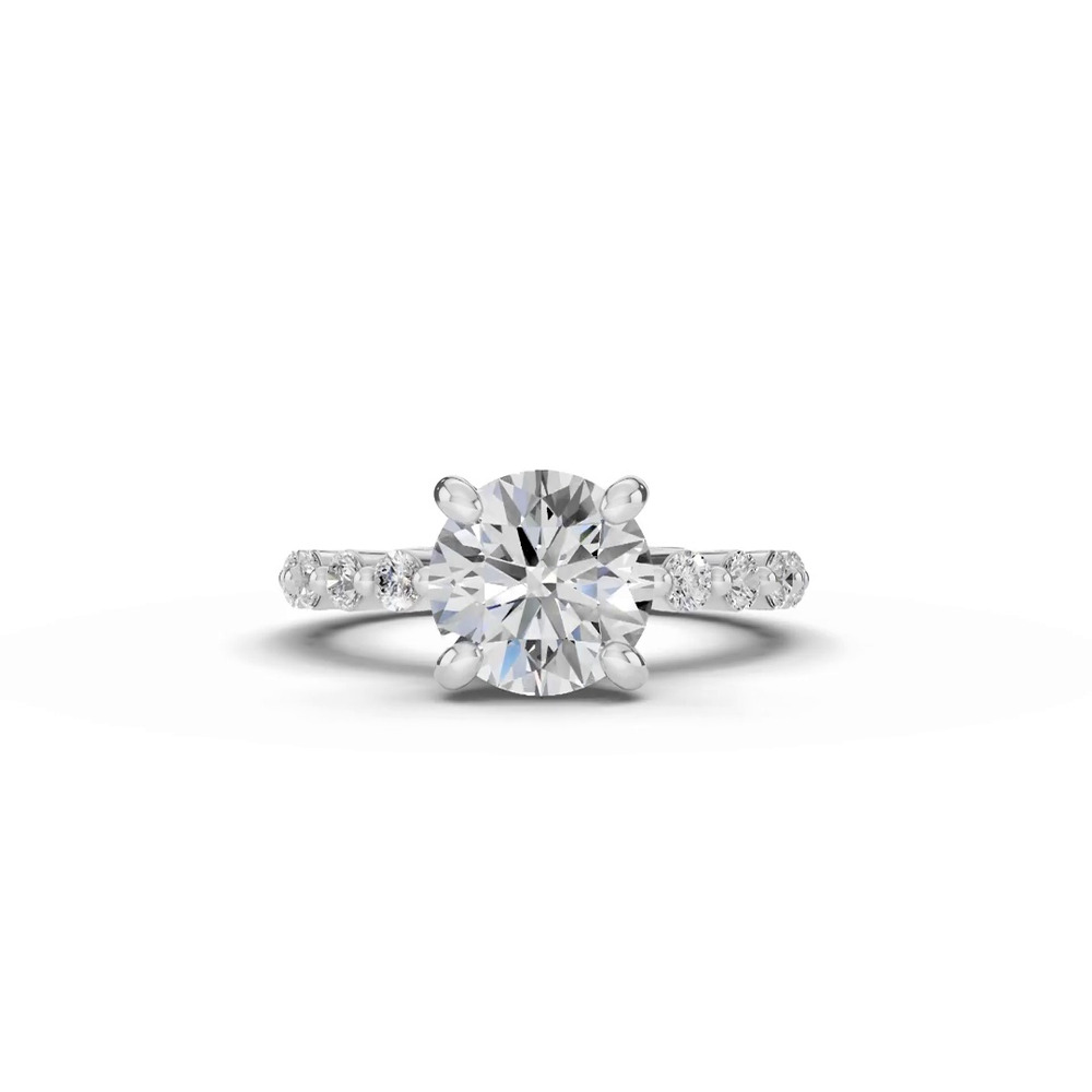 360 degree view of Signature Hearts & Arrows Hidden Halo Shared Prong Lab Engagement Ring (.80ct. tw.)