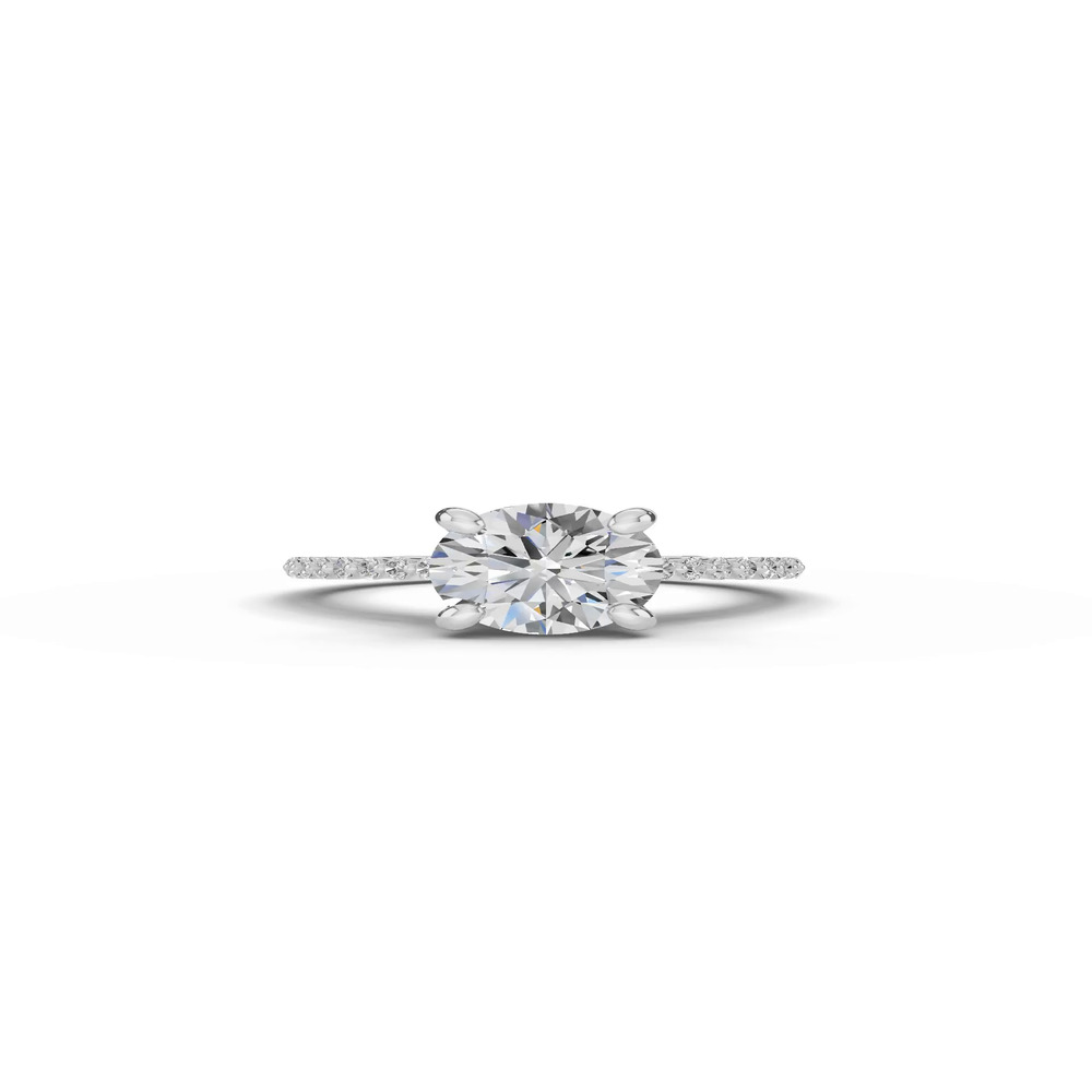360 degree view of Tradition Shared Prong Pavé Lab Cathedral Engagement Ring (1/4ct. tw.)