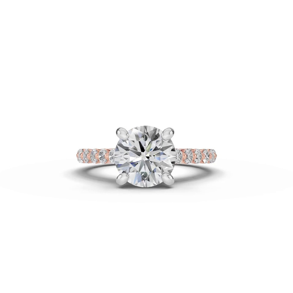 360 degree view of Signature Hearts & Arrows Shared Prong Cathedral Lab Engagement Ring (1/2ct. tw.)