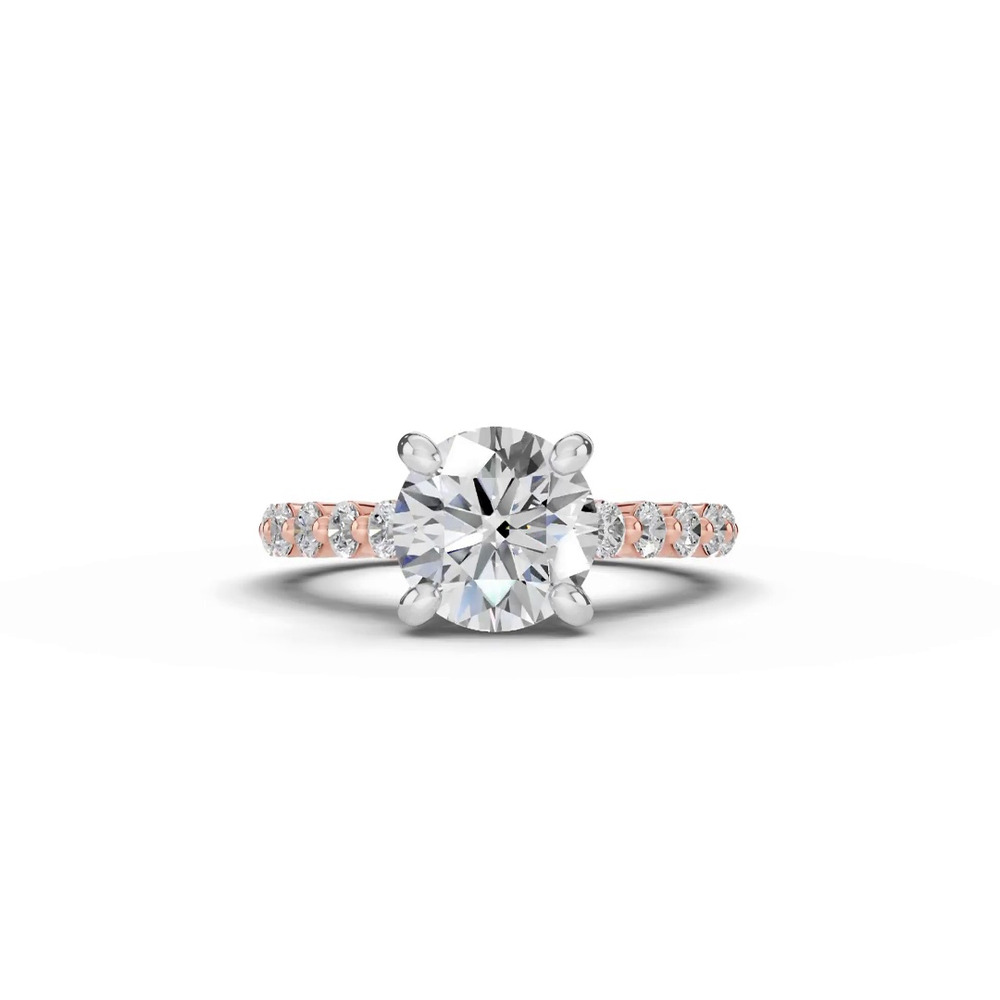 360 degree view of Signature Hearts & Arrows Shared Prong Cathedral Lab Engagement Ring (.70ct. tw.)