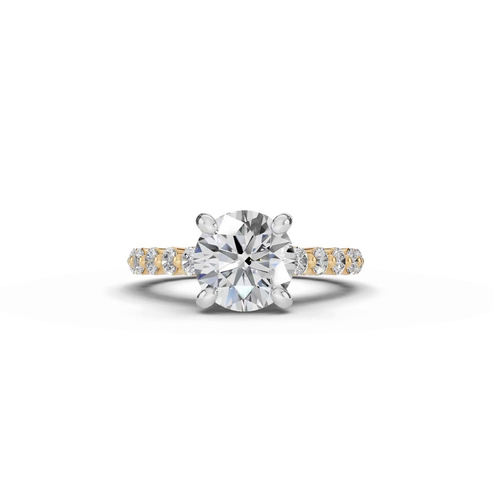360 degree view of Signature Hearts & Arrows Shared Prong Cathedral Lab Engagement Ring (.70ct. tw.)