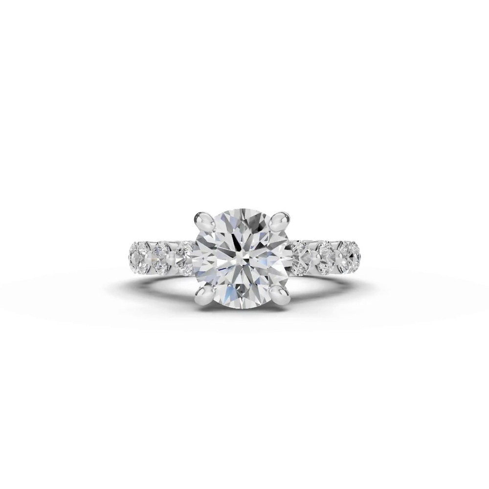 360 degree view of Signature Hearts & Arrows Shared Prong Cathedral Lab Engagement Ring (.95ct. tw.)
