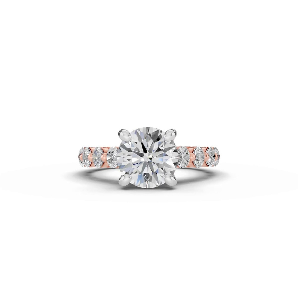 360 degree view of Signature Hearts & Arrows Shared Prong Cathedral Lab Engagement Ring (.95ct. tw.)