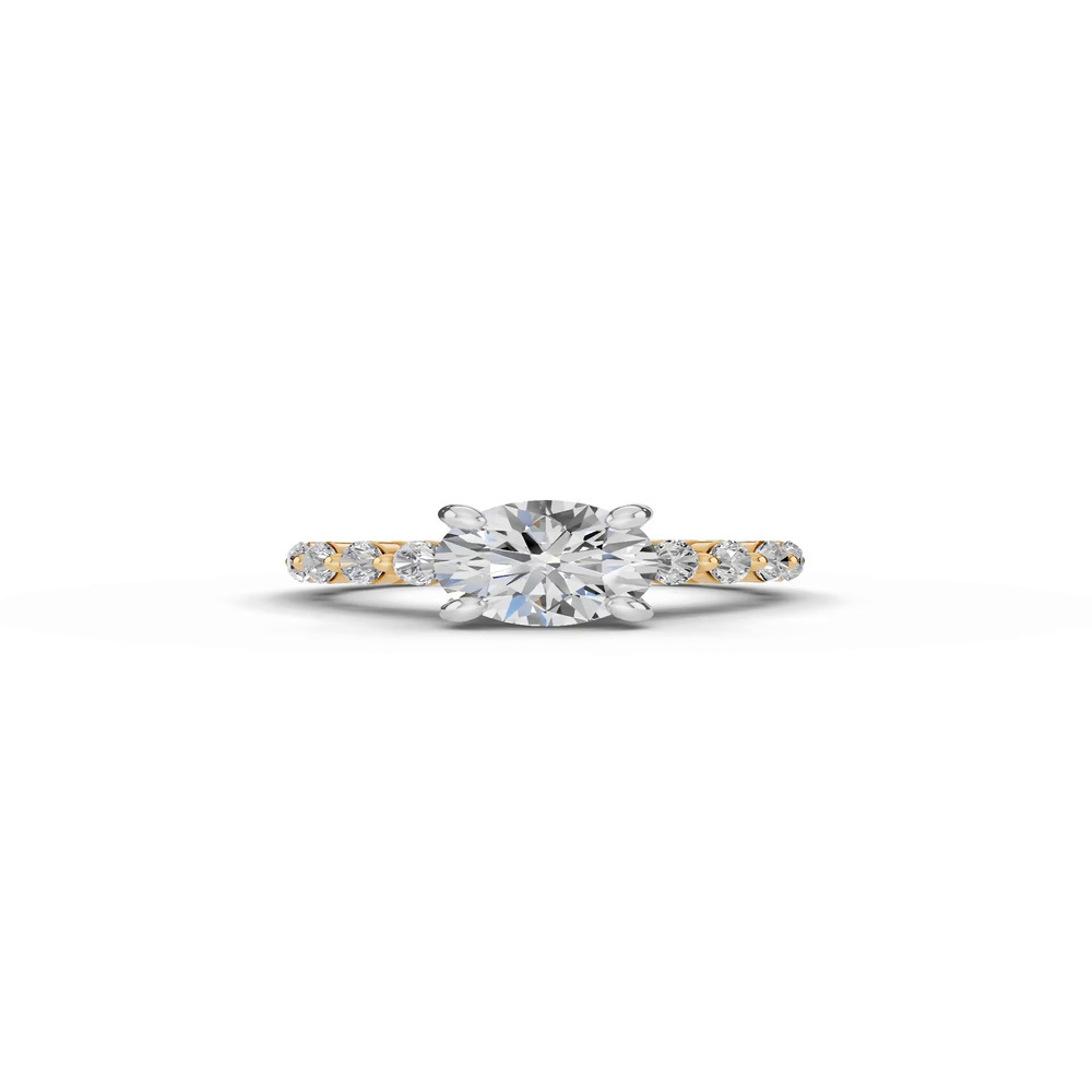 360 degree view of Signature Hearts & Arrows Shared Prong Cathedral Lab Engagement Ring (.95ct. tw.)
