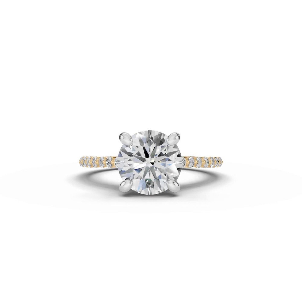 360 degree view of Signature Hearts & Arrows Shared Prong Hidden Halo Cathedral Lab Engagement Ring (.35ct. tw.)