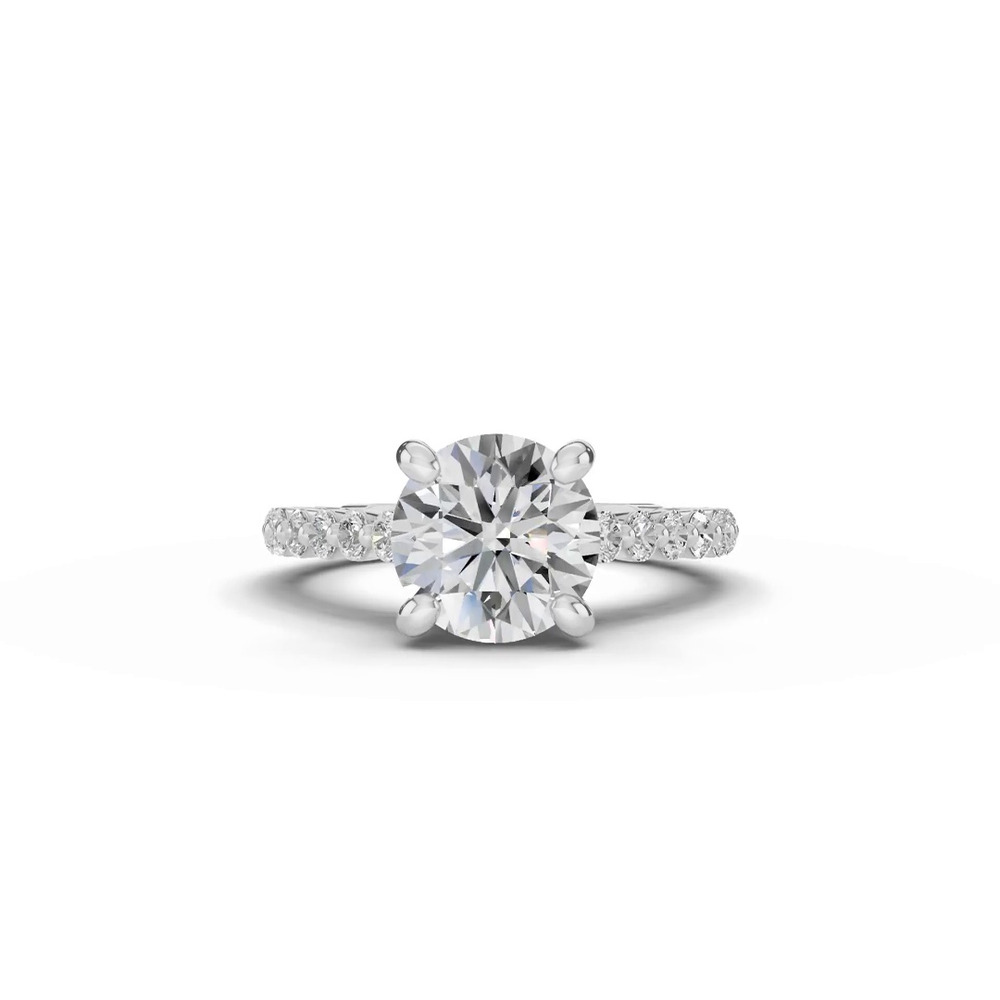 360 degree view of Signature Hearts & Arrows Shared Prong Hidden Halo Cathedral Lab Engagement Ring (.60ct. tw.)