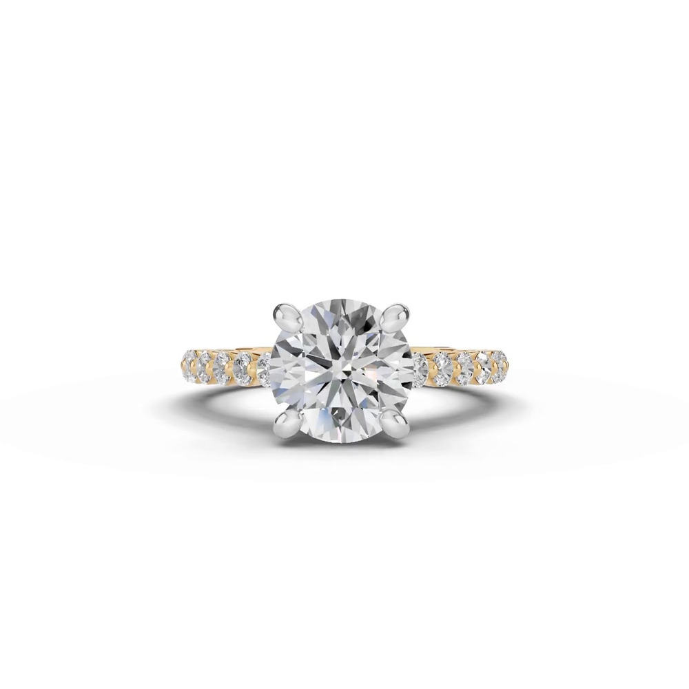 360 degree view of Signature Hearts & Arrows Shared Prong Hidden Halo Cathedral Lab Engagement Ring (.60ct. tw.)