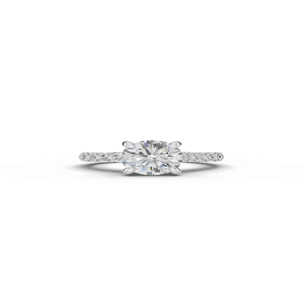 360 degree view of Signature Hearts & Arrows Shared Prong Hidden Halo Cathedral Lab Engagement Ring (.80ct. tw.)