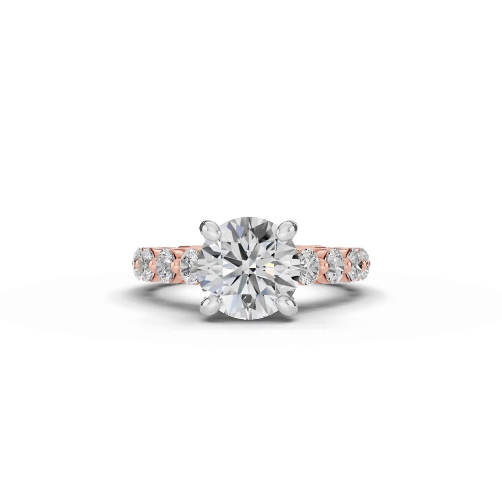 360 degree view of Signature Hearts & Arrows Shared Prong Hidden Halo Cathedral Lab Engagement Ring (1.05ct. tw.)