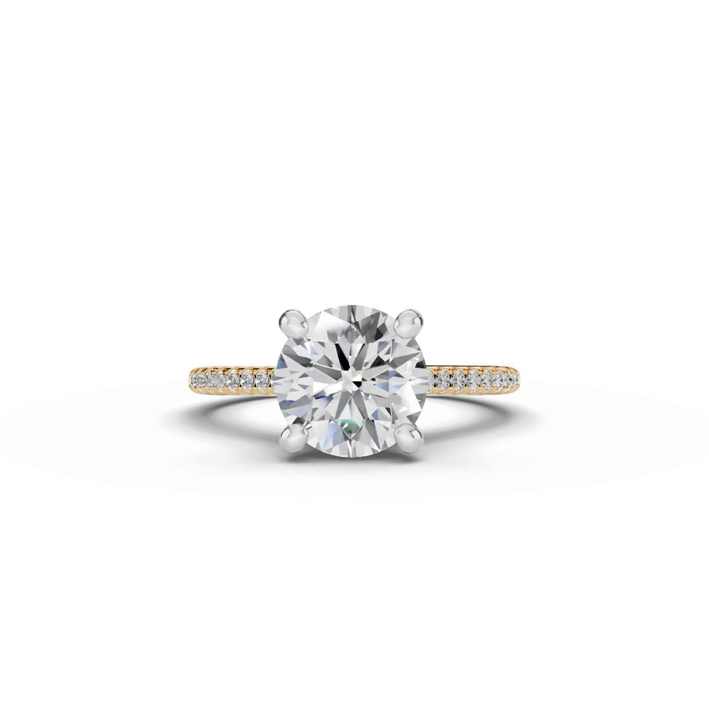 360 degree view of Signature Hearts & Arrows Classic Pavé Cathedral Lab Engagement Ring (.15ct. tw.)