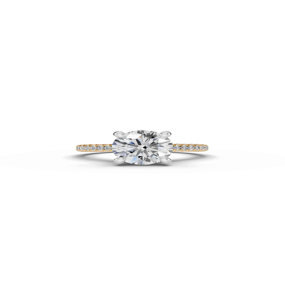 360 degree view of Signature Hearts & Arrows Classic Pavé Cathedral Lab Engagement Ring (1/5ct. tw.)