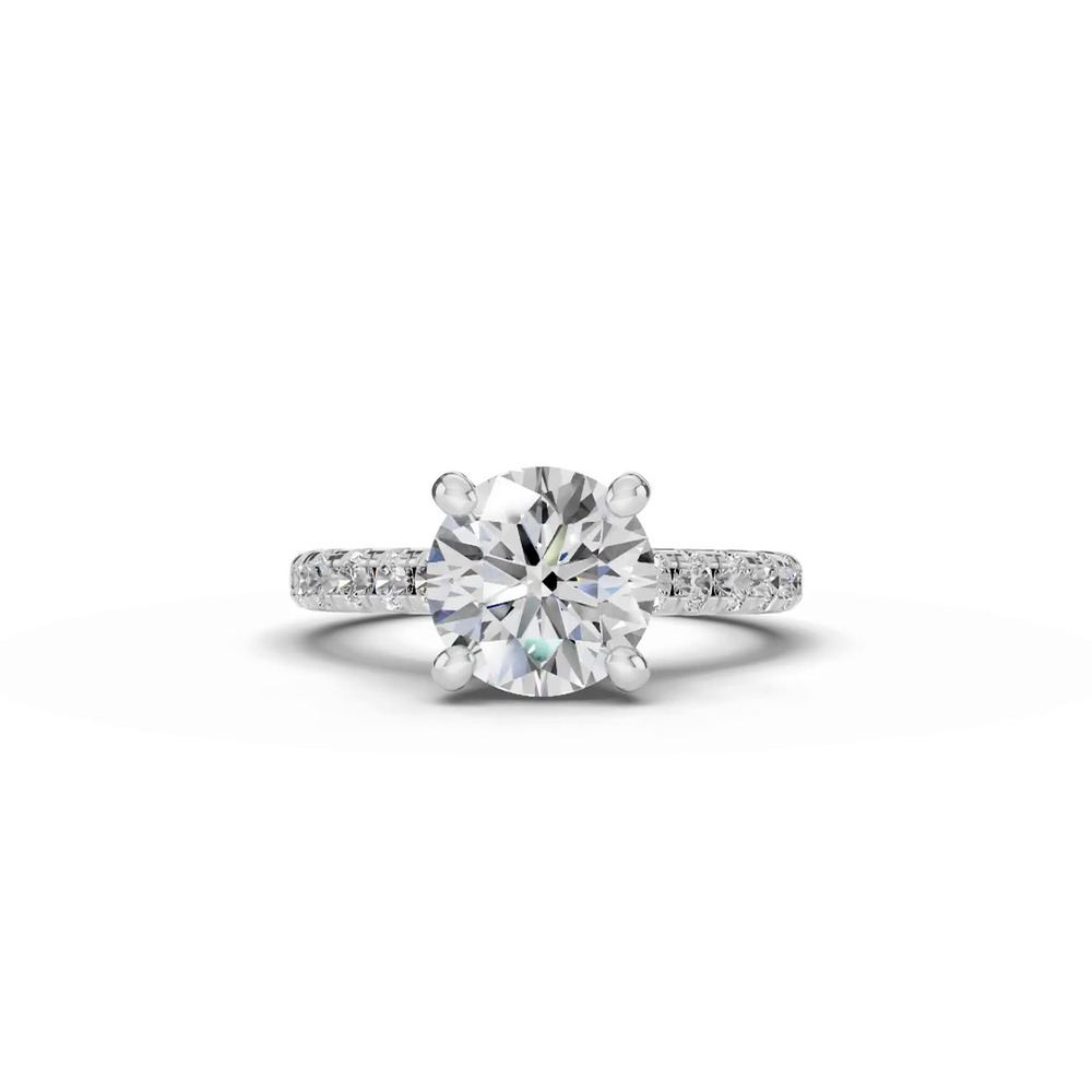 360 degree view of Signature Hearts & Arrows Classic Pavé Cathedral Lab Engagement Ring (.45ct. tw.)