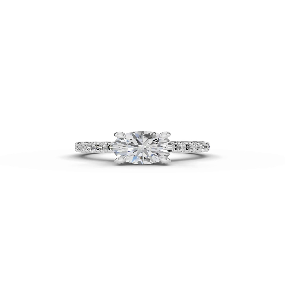 360 degree view of Signature Hearts & Arrows Classic Pavé Cathedral Lab Engagement Ring (.70ct. tw.)