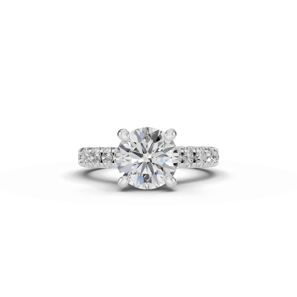 360 degree view of Signature Hearts & Arrows Classic Pavé Cathedral Lab Engagement Ring (.70ct. tw.)