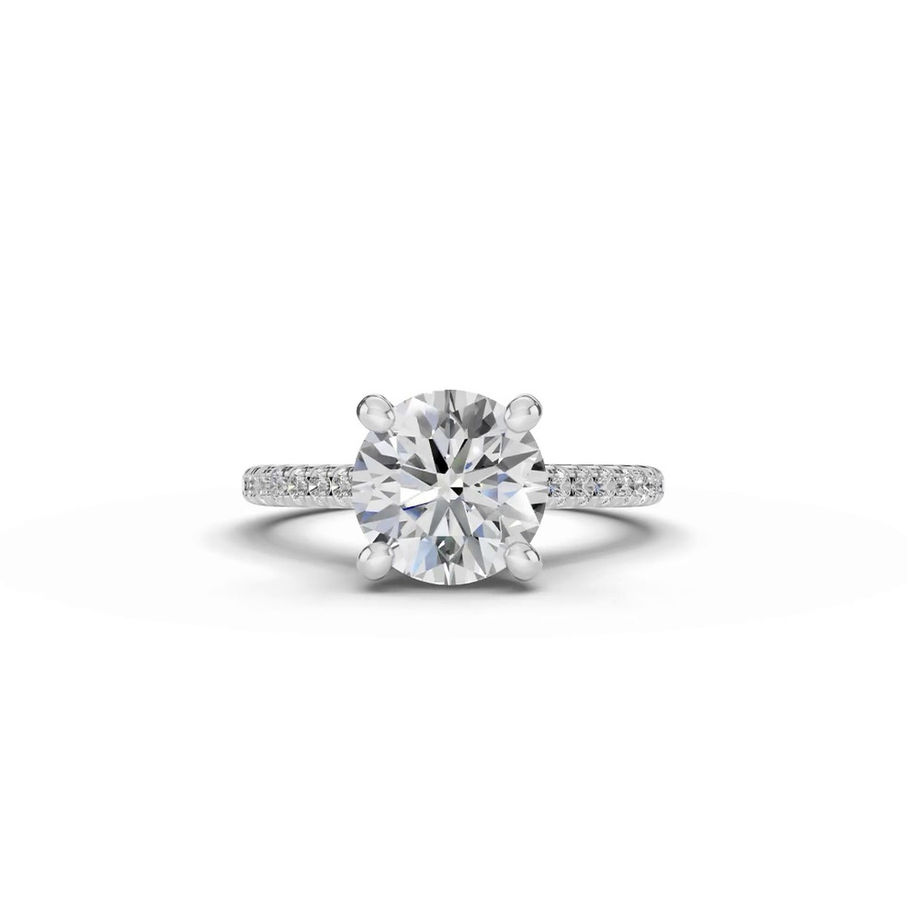 360 degree view of Tradition Hidden Halo Cathedral Pavé Lab Engagement Ring (.30ct. tw.)