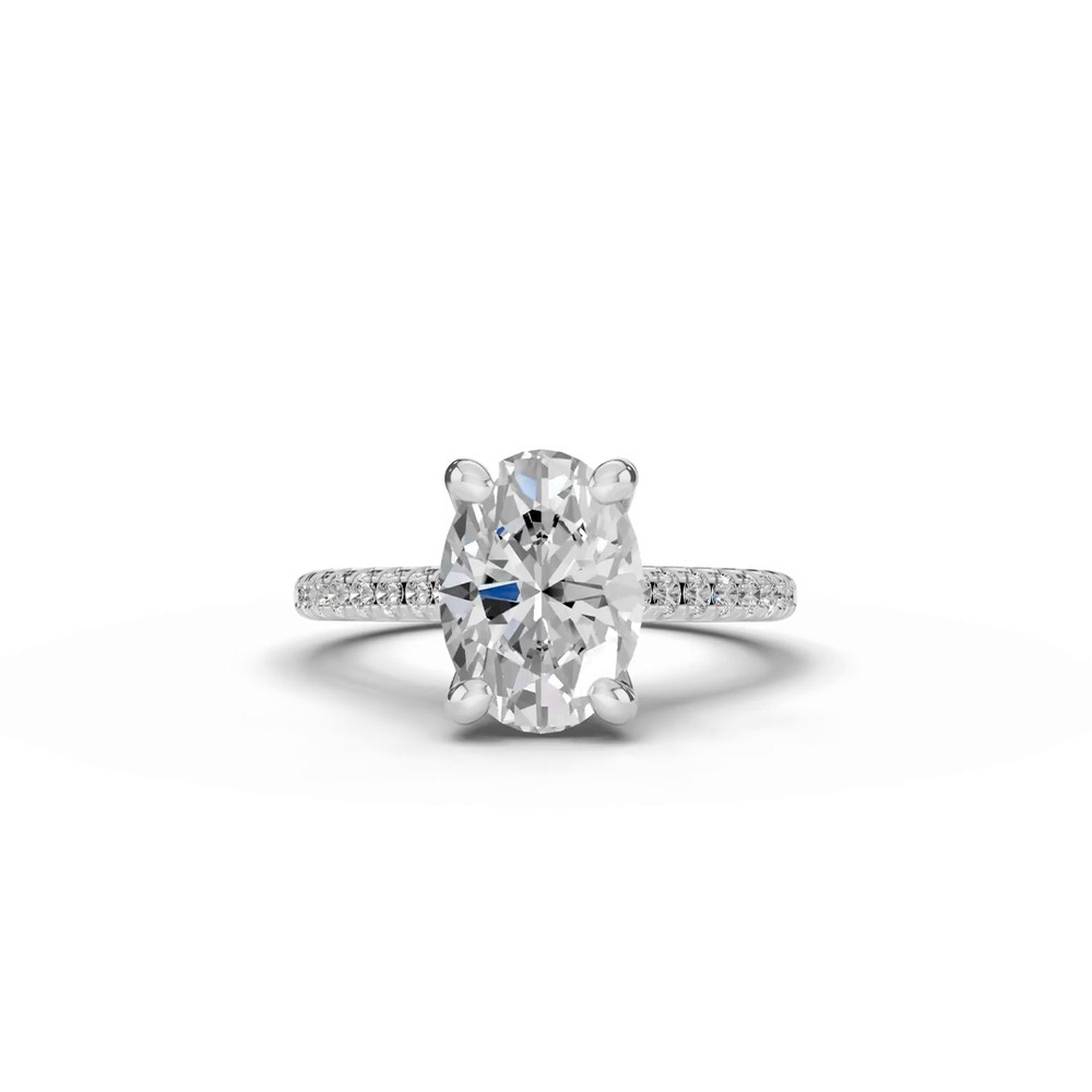 360 degree view of Tradition Hidden Halo Cathedral Pavé Lab Engagement Ring (.30ct. tw.)