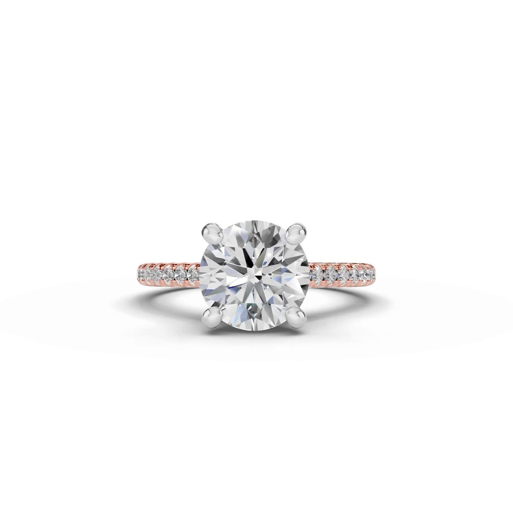 360 degree view of Signature Hearts & Arrows Classic Hidden Halo Cathedral Lab Engagement Ring (.30ct. tw.)