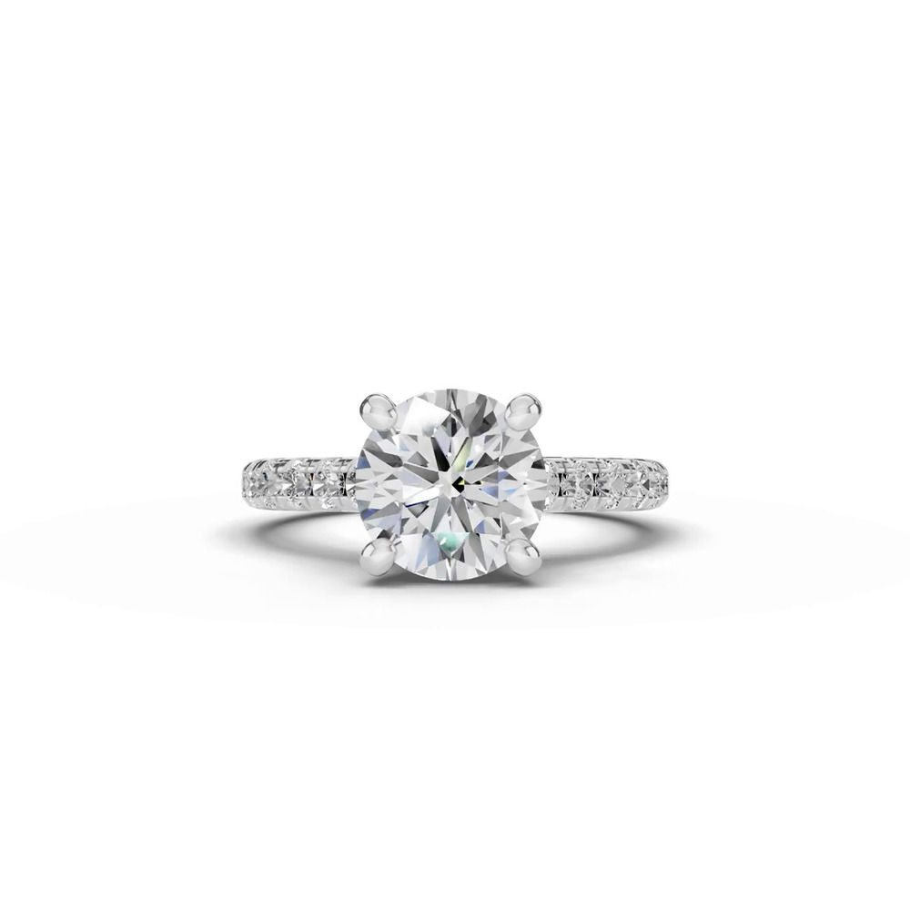 360 degree view of Signature Hearts & Arrows Classic Hidden Halo Cathedral Lab Engagement Ring (.55ct. tw.)