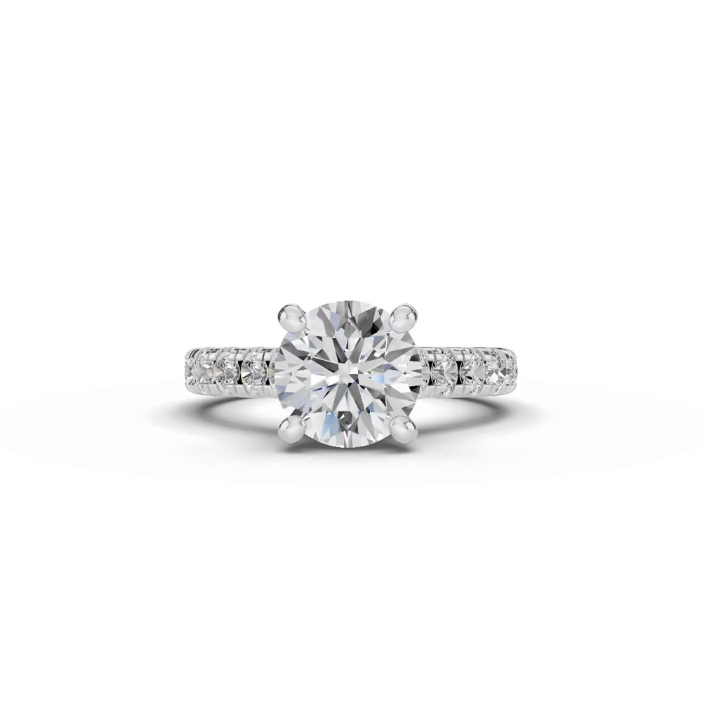 360 degree view of Signature Hearts & Arrows Classic Hidden Halo Cathedral Lab Engagement Ring (.80ct. tw.)