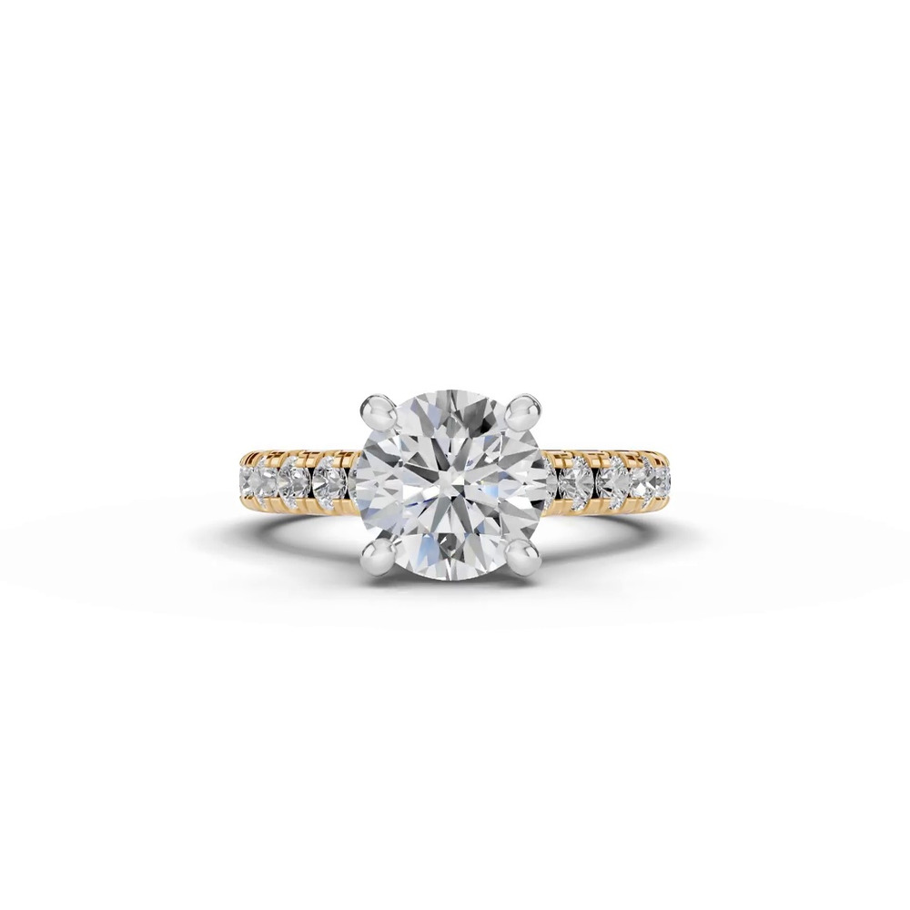 360 degree view of Signature Hearts & Arrows Classic Hidden Halo Cathedral Lab Engagement Ring (.80ct. tw.)