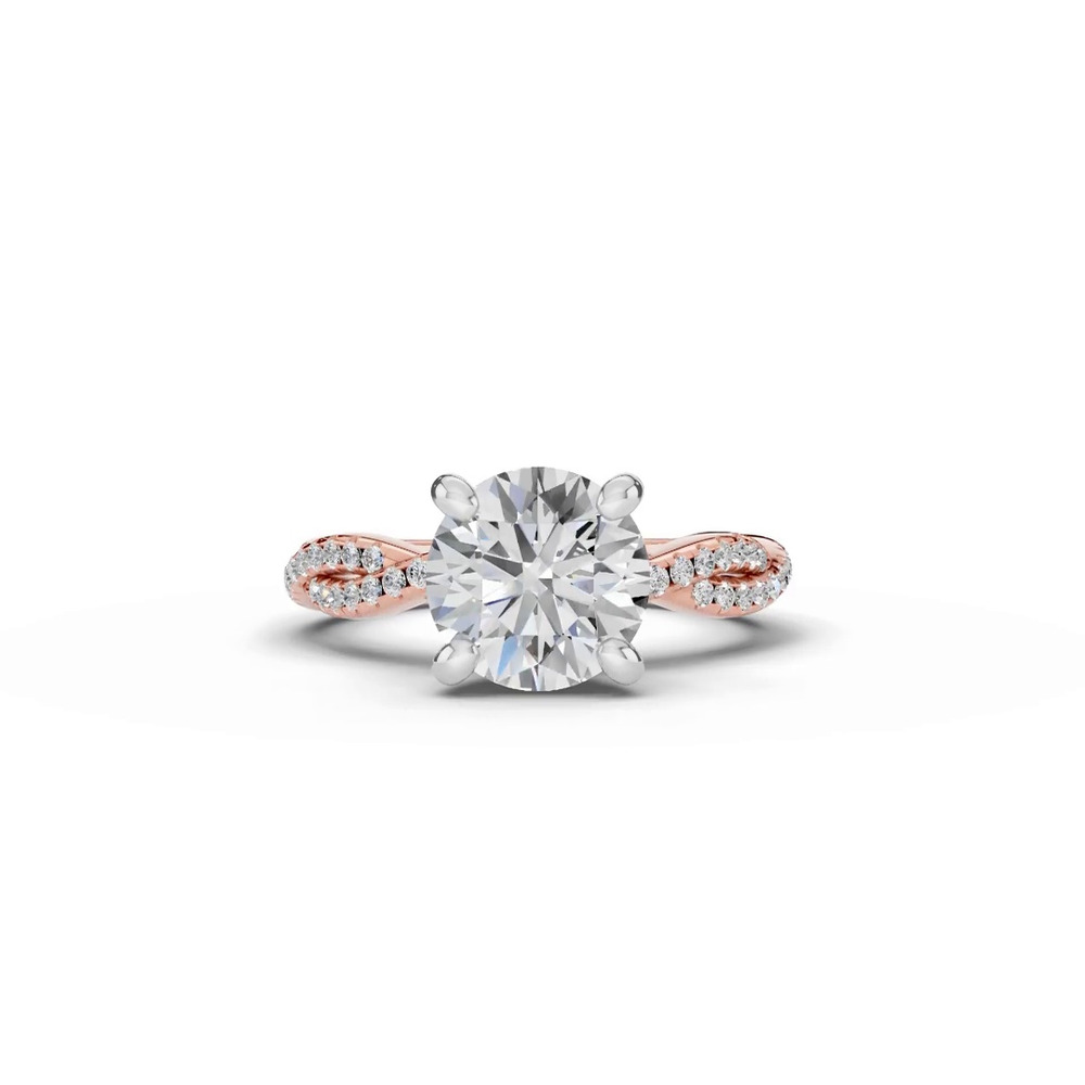 360 degree view of Signature Hearts & Arrows Pavé Spiral Lab Engagement Ring