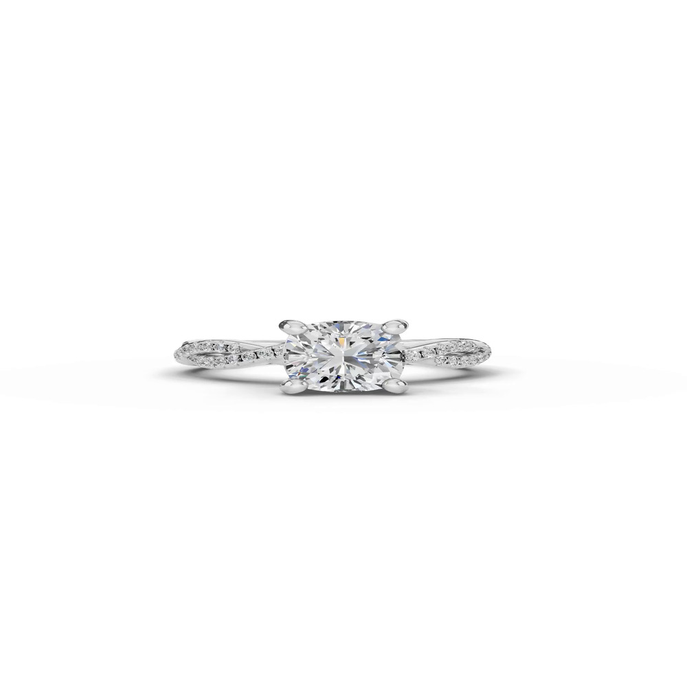360 degree view of Signature Hearts & Arrows Pavé Spiral Lab Engagement Ring