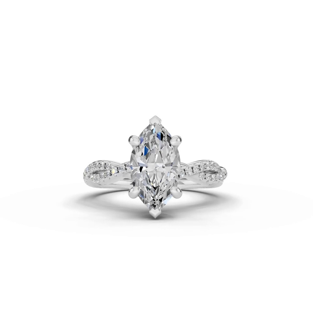 360 degree view of Signature Hearts & Arrows Pavé Spiral Lab Engagement Ring